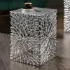 Filigranes Beistelltisch 2er Set ABSTRACT LEAF 45cm silber Handarbeit