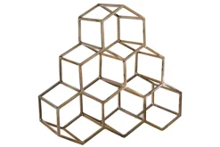 Filigranes Design Weinregal HONEYCOMB 35cm gold Metall Handarbeit