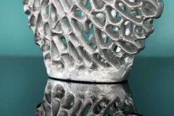 Filigranes Vasen 2er Set ABSTRACT LEAF 40cm silber Metall Handarbeit Blumenvase
