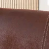 Freischwinger Stuhl SAMSON dark coffee mit Armlehne und Edelstahlrahmen