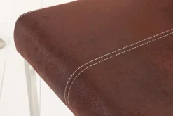 Freischwinger Stuhl SAMSON dark coffee Edelstahlrahmen mit Komfortgriff