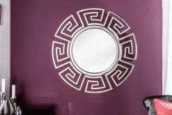 Glamouröser Design Spiegel EUPHORIA XL 85cm silber Wandspiegel Handarbeit aus Metall