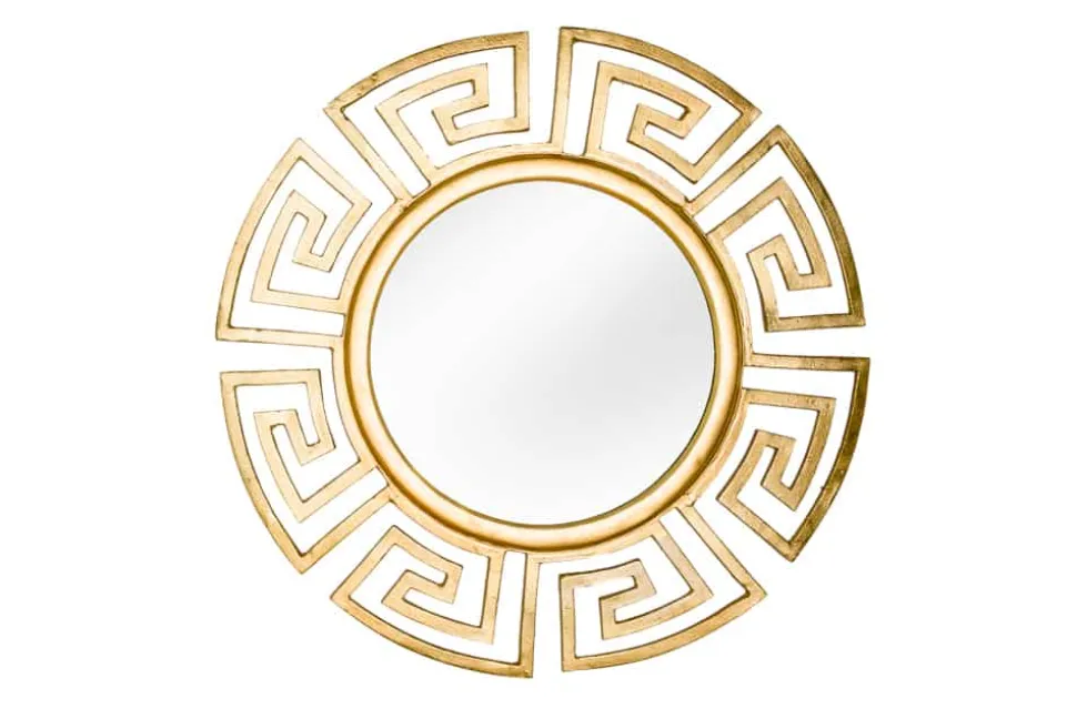 Glamouröser Design Spiegel EUPHORIA XL 85cm gold Wandspiegel Handarbeit aus Metall