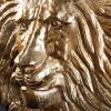 Goldene Wanddeko WILDLIFE LION 35cm gold Metall Löwenkopf-Skulptur handmade
