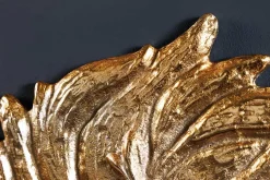 Goldene Wanddeko WILDLIFE LION 60cm gold Metall Löwenkopf-Skulptur handmade