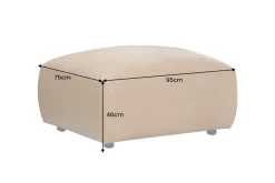 Großer Hocker BIG GEORGE 95cm cognac Echtleder Nosagfederung Taschenfederkern
