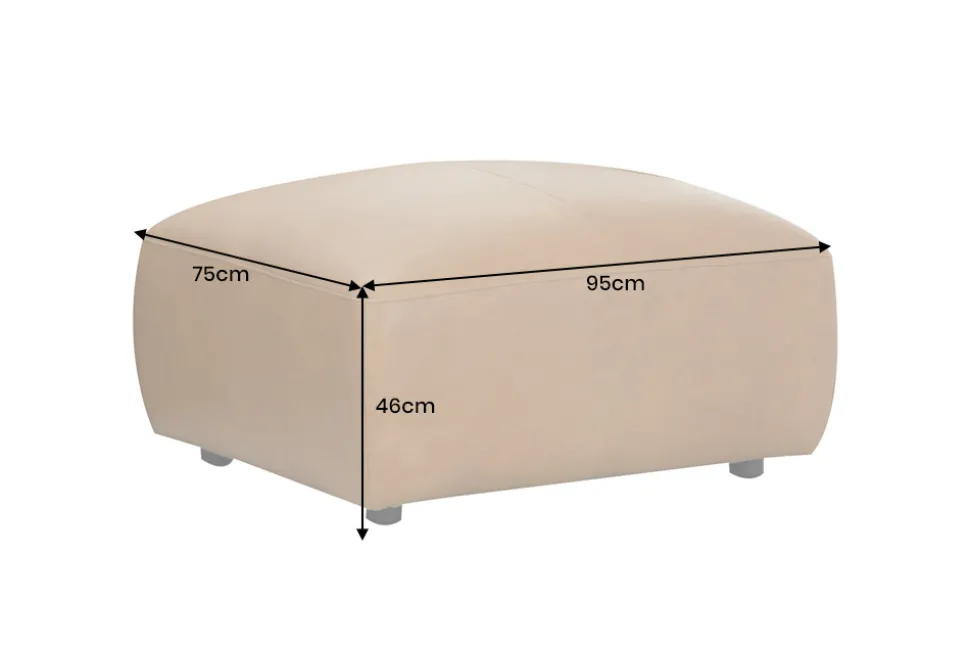 Großer Hocker BIG GEORGE 95cm cognac Echtleder Nosagfederung Taschenfederkern