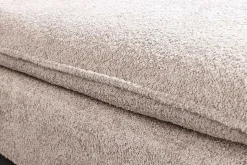 Großer Hocker HEAVEN 100cm champagner beige Bouclé Polsterhocker Federkern
