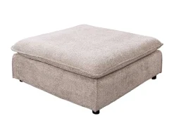 Großer Hocker HEAVEN 100cm champagner beige Bouclé Polsterhocker Federkern