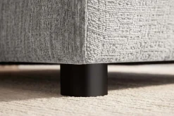 Großer Hocker SOHO 100cm grau Chenillestoff Polsterhocker mit Wellenunterfederung