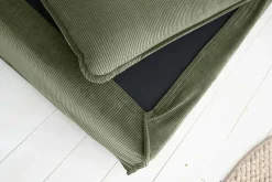 Großer Sitzhocker HEAVEN 100cm grün Cord Sofahocker abnehmbarer Bezug