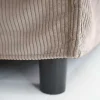 Großer Sitzhocker HEAVEN 100cm greige Cord Sofahocker abnehmbarer Bezug