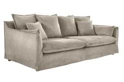 Großes 3-Sitzer Sofa HEAVEN 200cm greige Cord Federkern Hussensofa