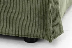 Großes 3-Sitzer Sofa HEAVEN 200cm grün Cord Federkern Hussensofa