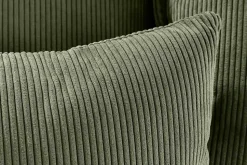 Großes 3-Sitzer Sofa HEAVEN 200cm grün Cord Federkern Hussensofa