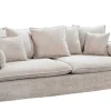 Großes 3-Sitzer Sofa HEAVEN 200cm champagner beige Bouclé Federkern Hussensofa