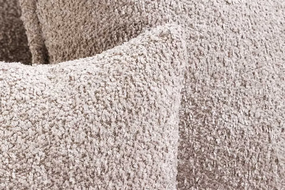Großes 3-Sitzer Sofa HEAVEN 200cm champagner beige Bouclé Federkern Hussensofa