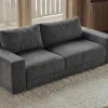Großes Sofa LOFT 210cm grau Vogue Velours Samt 3-Sitzer Couch Taschenfederkern