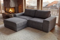 Großes Sofa LOFT 210cm grau Vogue Velours Samt 3-Sitzer Couch Taschenfederkern