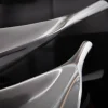 Handgearbeitete Deko Schale SILVER LEAF 40cm silber Aluminium