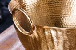 Handgearbeitete Deko Schale ORIENT 40cm gold Metall Hammerschlag Design