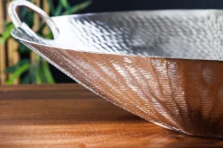 Handgearbeitete Deko Schale ORIENT 55cm silber Metall Hammerschlag Design