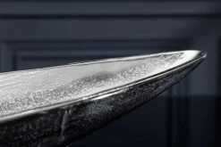 Handgearbeitete Deko Schale SILVER LEAF 80cm silber Aluminium