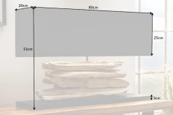 Handgearbeitete Tischlampe RIVERINE 80cm schwarz Treibholz Tischleuchte