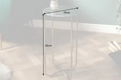 Handgearbeiteter Beistelltisch NOBLE I 35cm grün Marmor abnehmbare Tischplatte rund
