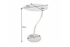 Handgearbeiteter Beistelltisch ABSTRACT LEAF 40cm silber