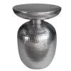 Handgearbeiteter Beistelltisch ORIENT 50cm silber Metall Hammerschlag Design rund