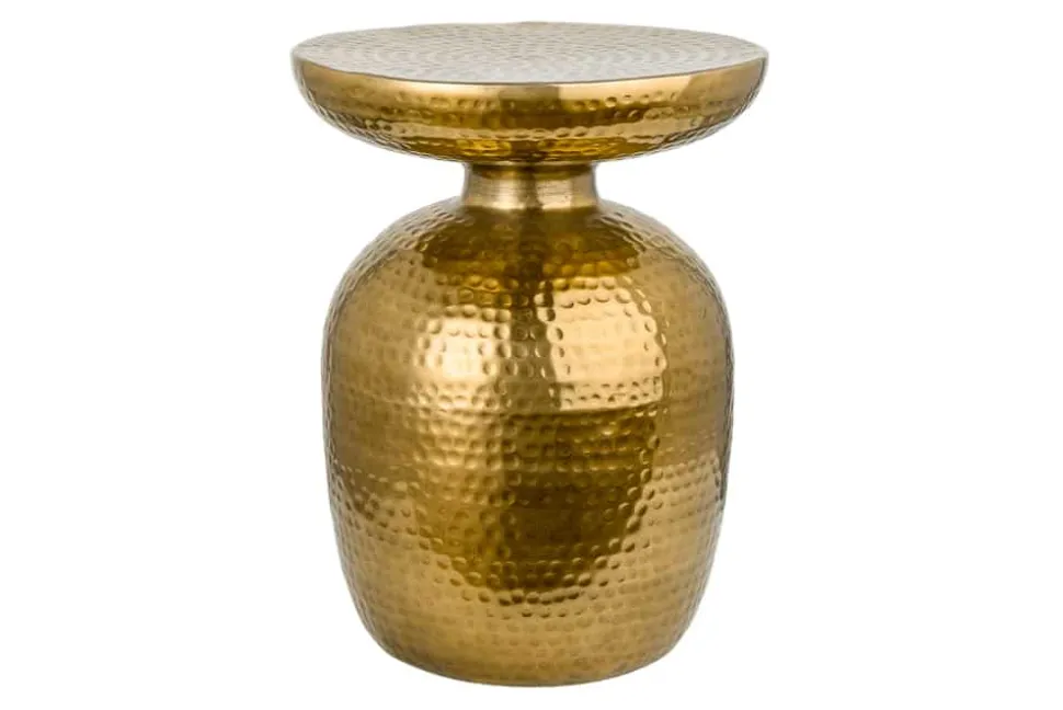Handgearbeiteter Beistelltisch ORIENT 50cm gold Hammerschlag Design
