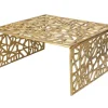 Handgearbeiteter Couchtisch ABSTRACT 60cm Alu gold im Gap Design