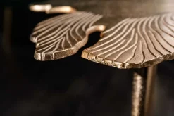 Handgearbeiteter Couchtisch ABSTRACT LEAF 60cm gold filigranes Blatt Design