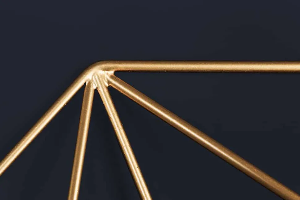 Handgearbeiteter Spiegel DIAMOND L 80cm gold aus Eisen im Retro Design