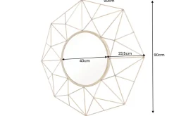 Handgearbeiteter Spiegel DIAMOND XL 90cm messing aus Eisen im Retro Design