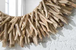 Handgearbeiteter Teakholz Spiegel RIVERSIDE 80cm natur Treibholz