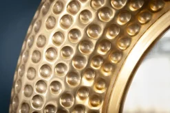 Handgearbeiteter Wandspiegel ORIENT 60cm gold im Hammerschlag Design aus Metall