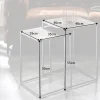 Handgearbeitetes Beistelltisch 2er Set ELEMENTS 40cm silber schwarz Couchtisch