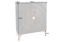 Handgearbeitetes Highboard GOLDEN SUNSET 120cm mit 3D Schnitzereien schwarz gold Mangoholz