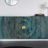 Handgearbeitetes Sideboard GOLDEN SUNSET 180cm türkis gold Mangoholz Metallbeine