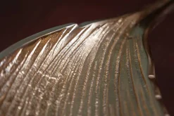 Handgefertigte Deko Schale ABSTRACT LEAF 65cm gold Aluminium
