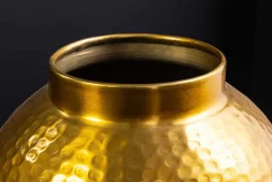 Handgefertigte Deko Vase ORIENT L 60cm gold Metall mit Patina Hammerschlag Design