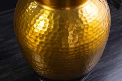 Handgefertigte Deko Vase ORIENT L 60cm gold Metall mit Patina Hammerschlag Design