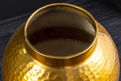 Handgefertigte Deko Vase ORIENT XL 75cm gold Metall mit Patina Hammerschlag Design