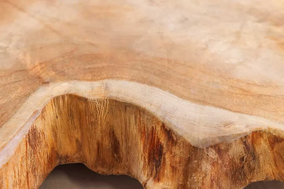 Handgefertigte Hängeleuchte HYPNOTIC 50cm natur Longan Massivholz