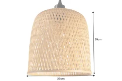 Handgefertigte Hängeleuchte ORGANIC LIVING 25cm natur Bambus Korb-Lampe Boho-Style