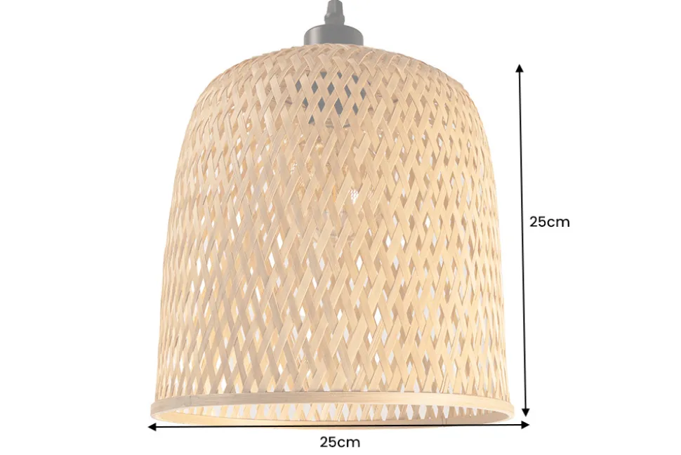 Handgefertigte Hängeleuchte ORGANIC LIVING 25cm natur Bambus Korb-Lampe Boho-Style