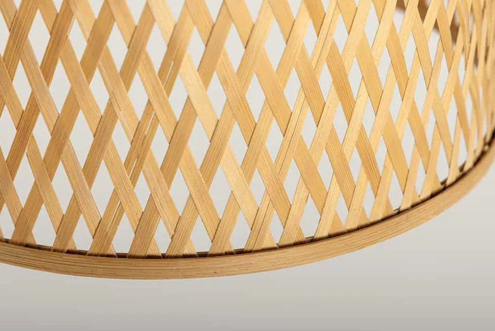 Handgefertigte Hängeleuchte ORGANIC LIVING 25cm natur Bambus Korb-Lampe Boho-Style
