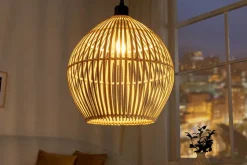 Handgefertigte Hängeleuchte ORGANIC LIVING 30cm natur rund Bambus Boho-Style
